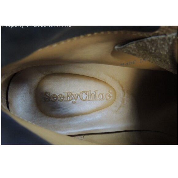 See by Chloe Edera Beige Suede Ankle Hiking Boots Size 36 - Picture 9 of 14
